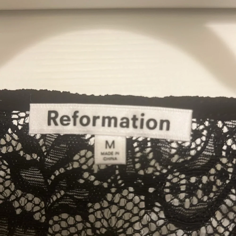 Reformation Black Lace Long Sleeve Top Adriano - Picture 3 of 7
